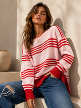 Load image into Gallery viewer, Aysha Stripe Knit – Pink/Red

