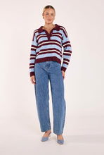 Load image into Gallery viewer, Stefi Knit - Wine Blue Stripe
