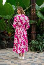 Load image into Gallery viewer, PETUNIA MIDI DRESS-AQUA BLOOM GARDEN
