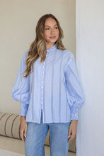 Load image into Gallery viewer, Seersucker Stripe Shirt | Blue &amp; White
