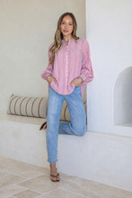 Load image into Gallery viewer, Seersucker Stripe Shirt | Red &amp; White
