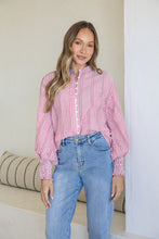 Load image into Gallery viewer, Seersucker Stripe Shirt | Red &amp; White
