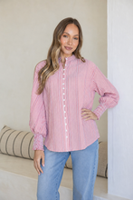 Load image into Gallery viewer, Seersucker Stripe Shirt | Red &amp; White
