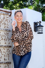 Load image into Gallery viewer, Shirred Leopard Blouse
