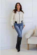 Load image into Gallery viewer, Bow Trim Cardi - Winter White
