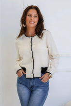 Load image into Gallery viewer, Bow Trim Cardi - Winter White
