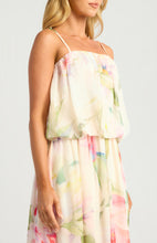 Load image into Gallery viewer, Bubble Waist Floral Chiffon Maxi Dress
