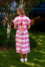 Load image into Gallery viewer, REOLA MIDI DRESS-FLORAL PINK CHECK
