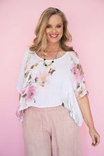 Load image into Gallery viewer, Donna Donna – Tia Floral Linen Top | White
