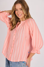 Load image into Gallery viewer, Frill Cuff Blouse - Blush Stripe
