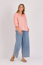 Load image into Gallery viewer, Frill Cuff Blouse - Blush Stripe
