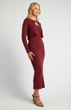 Load image into Gallery viewer, Two Piece Knit Dress With Front Tie Detail Cardigan
