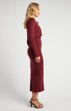 Load image into Gallery viewer, Two Piece Knit Dress With Front Tie Detail Cardigan
