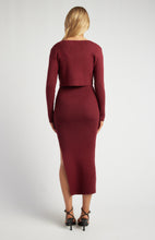 Load image into Gallery viewer, Two Piece Knit Dress With Front Tie Detail Cardigan
