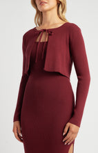 Load image into Gallery viewer, Two Piece Knit Dress With Front Tie Detail Cardigan
