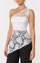 Load image into Gallery viewer, Sheer Detail One Shoulder Lace Embroidery Top
