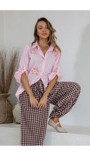 Load image into Gallery viewer, Embroidered Sun Cotton Shirt - Pink
