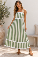 Load image into Gallery viewer, Green Stripe Maxi Dress
