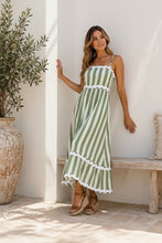 Load image into Gallery viewer, Green Stripe Maxi Dress
