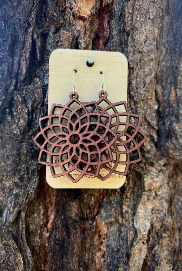 Torus Laser Cut Wooden Earrings