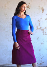 Load image into Gallery viewer, Corduroy Skirt Plum Caspia
