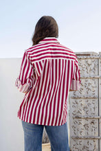 Load image into Gallery viewer, Stripe Cotton Shirt - Wine
