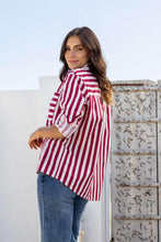 Load image into Gallery viewer, Stripe Cotton Shirt - Wine
