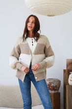 Load image into Gallery viewer, Stripe Cardi - Mocha / Latte
