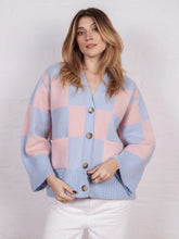 Load image into Gallery viewer, Candice Checked Wide Sleeve Cardigan - Pink &amp; Blue
