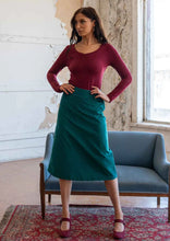 Load image into Gallery viewer, Belt Loop Corduroy Skirt Everglade
