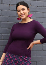 Load image into Gallery viewer, Boat Neck Top Dark Purple
