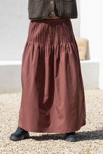 Load image into Gallery viewer, Pintuck Pocket Skirt - Chocolate
