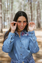 Load image into Gallery viewer, AUTUMN ROSE DENIM SHIRT
