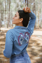 Load image into Gallery viewer, AUTUMN ROSE DENIM SHIRT

