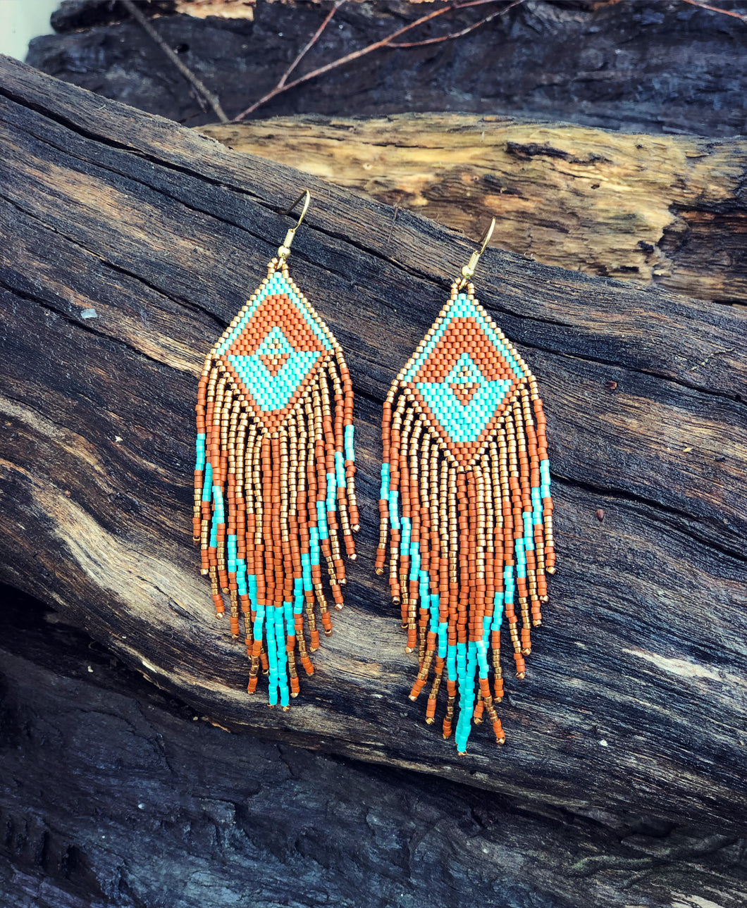 Handmade Beaded Earrings- Lillypad