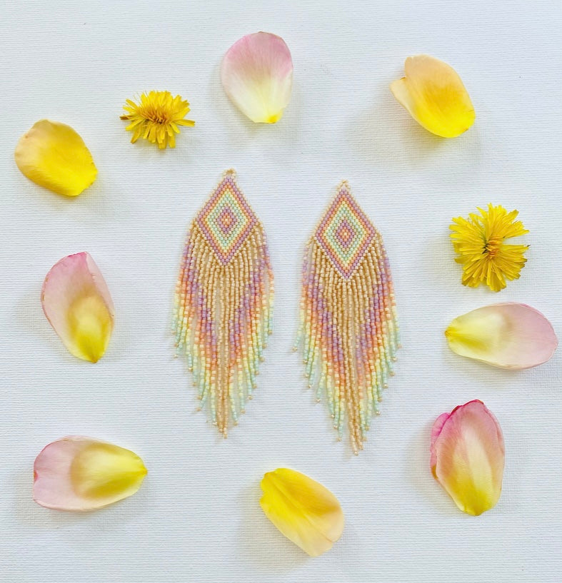 Super Cute Rainbow Pastel Beaded Earrings