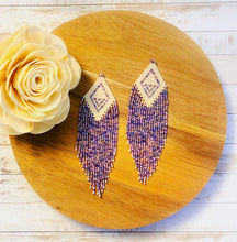 Load image into Gallery viewer, Lilac Handmade Beaded Earrings

