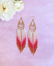 Load image into Gallery viewer, Handmade Beaded Earrings with Brass Charm
