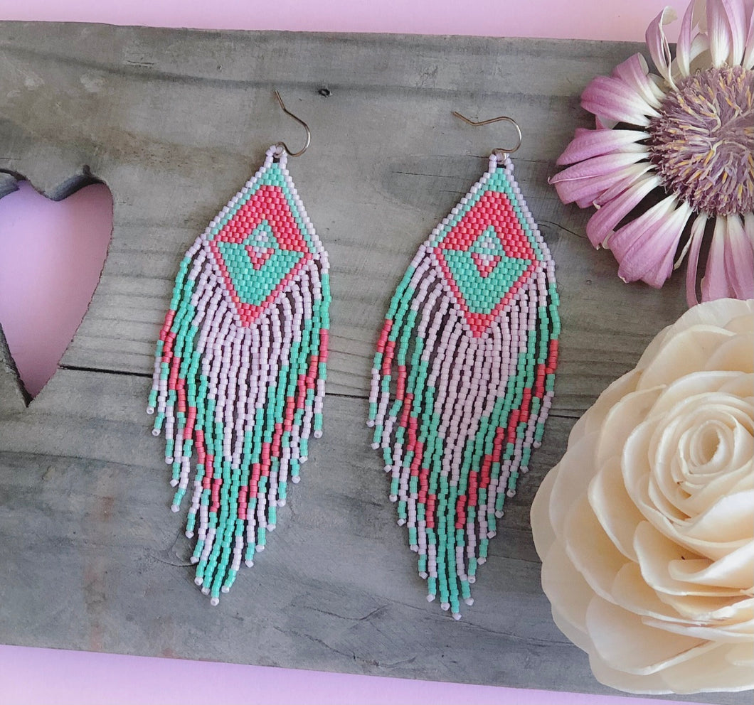 Rose deals beaded earrings